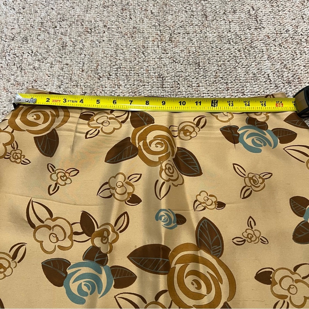 Ann Taylor Loft womens Silk Brown floral skirt 12 excellent condition - Picture 4 of 10
